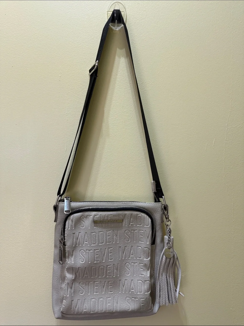 Steve Madden White Crossbody Bag with Tassel